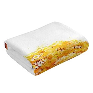 Hand Towel Watercolor Autumn Tree Fall Face Washcloths Fingertip Bath Towels 27.5 x 15.7 Inch Microfiber Quick Dry Soft Absorbent Luxury Kitchen Dish Cloth Bathroom Beach Gym Hotel Salon Spa Sport