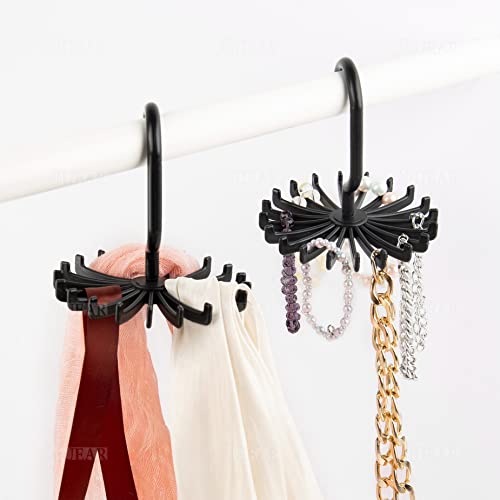 AUEAR, 16 Pack 360 Degree Rotating Scarf Hanger Twirl Plastic Ties Hanger for Home Bedroom