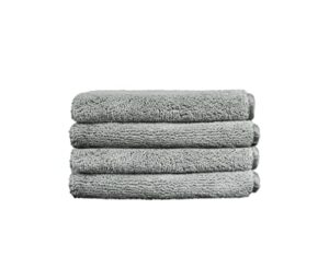 eurow absorbent and fast drying microfiber washcloths, 13 by 13 inches, gray, 4 pack