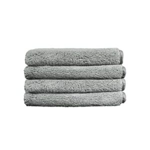 Eurow Absorbent and Fast Drying Microfiber Washcloths, 13 by 13 Inches, Gray, 4 Pack