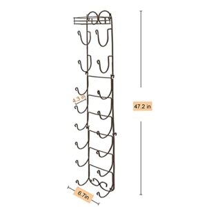 Wall Mount Metal Wire Towel Storage Shelf Organizer Rack Holder with 9 Compartments, Shelves for Bathroom Towels Towel Rack Holder Wall Mount Towel Holder Towel Rack Towel Rack Organizer Brown