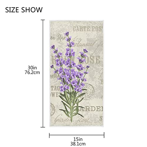 ALAZA Elegant Purple Lavender Hand Towels Bathroom Towel Highly Absorbent Soft Small Bath Towel Decorative Guest Breathable Fingertip Towel for Face Gym Spa 30 X 15 Inch