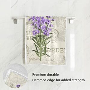 ALAZA Elegant Purple Lavender Hand Towels Bathroom Towel Highly Absorbent Soft Small Bath Towel Decorative Guest Breathable Fingertip Towel for Face Gym Spa 30 X 15 Inch