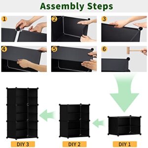 JIANQU 6 tiers 12 Pairs Shoe Rack bigger shoe cube Storage shoe Organizer black