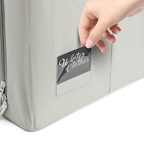 Sorbus Storage Bins with Metal Frame - Stackable & Foldable Clothes Organizer Bags - Oxford Fabric Storage Containers with Large Clear Window & Carry Handles, Organization for Bedroom, Closet, Bedding, Linens, sheet, Pillow, Blanket, Clothes, Books, and t