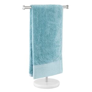 kes hand towel stand marble base, countertop towel stand 16.5" height, t-shape hand towel rack stand for bathroom, towel holder weighted base sus304 stainless steel brushed finish, bth205s14b-2