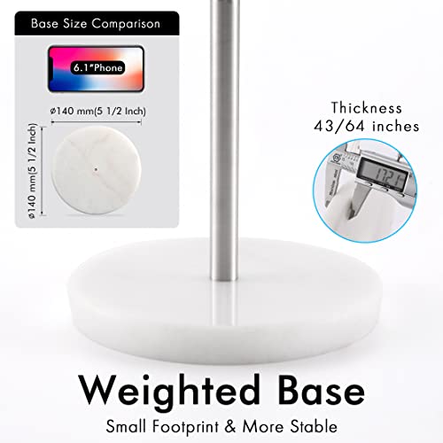 KES Hand Towel Stand Marble Base, Countertop Towel Stand 16.5" Height, T-Shape Hand Towel Rack Stand for Bathroom, Towel Holder Weighted Base SUS304 Stainless Steel Brushed Finish, BTH205S14B-2