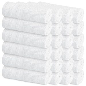 24 pack jmr premium white cotton washcloths 12x12 soft absorbent face towels, bath, spa, gym use