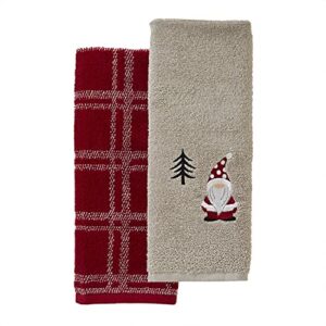 skl home gnome holiday (skl) hand towel (2-pack), dove gray
