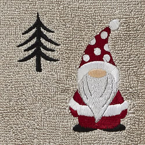 SKL Home Gnome Holiday (Skl) Hand Towel (2-Pack), Dove Gray