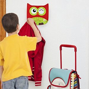 Imagination Generation Wooden Owl Kids Clothing Rack – Natural Wood Wall Mount Plaque for Children's Clothes & Coat Hanger, Zoo Animal Baby Room & Nursery Decor