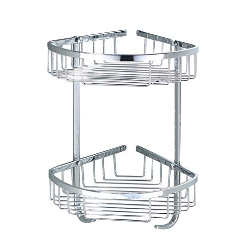 SUS 304 Stainless Steel Shower Caddy Basket Bathroom Corner 2-Tier Large Triangular Shower Basket Wall Mount Polished