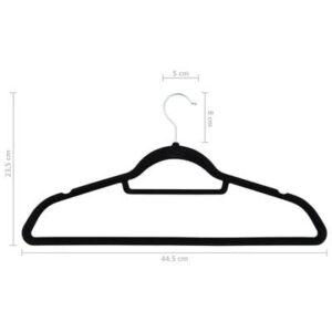 Black Velvet Hangers,Closet Hangers for Clothes,Non-Slip Hangers Pack of 10,Multi-Purpose Hangers,Silver Hanger Hooks spacesaver