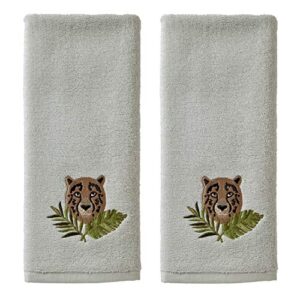skl home vern yip jungle cats hand towel set, gray