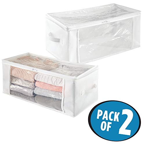 iDesign Fabric Storage Bags with Zipper, Large, Set of 2, 24" x 12" x 10"