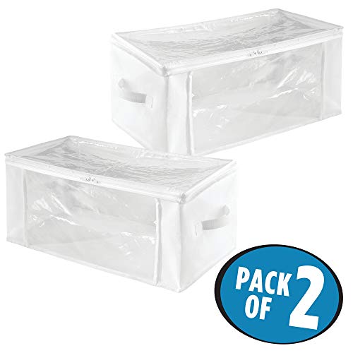 iDesign Fabric Storage Bags with Zipper, Large, Set of 2, 24" x 12" x 10"