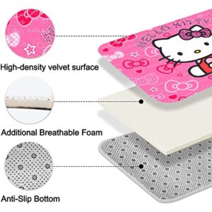 Cat Bathroom Accessories Cartoon Bathroom Decor Kitty Bathroom Set Include 1 Kitty Shower Curtains 1 Kawaii Bath Mat 1 O-Shaped lid Cover