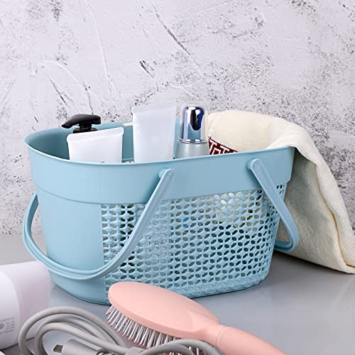 JUXYES Pack of 3 Portable Shower Caddy Basket With Handle, Plastic Shower Caddy Tote for Bathroom College Dorm, Colorful Storage Basket Bin Organizer Shower Tote For Shampoo Conditioner Cosmetics