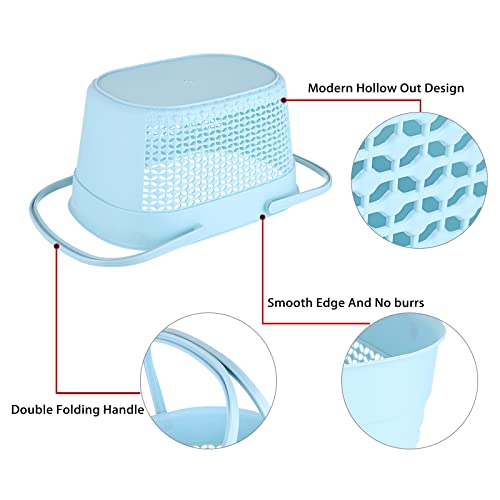 JUXYES Pack of 3 Portable Shower Caddy Basket With Handle, Plastic Shower Caddy Tote for Bathroom College Dorm, Colorful Storage Basket Bin Organizer Shower Tote For Shampoo Conditioner Cosmetics