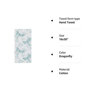 Naanle Beautiful Fresh Dragonfly and Parsley Floral Pattern Soft Highly Absorbent Large Decorative Hand Towels Multipurpose for Bathroom, Hotel, Gym and Spa (16 x 30 Inches)