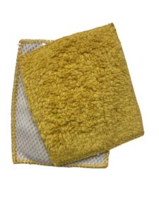janey lynn designs spicy mustard yellow shrubbies 5" x 6" cotton washcloth - 2 pack