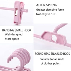 Pants Hangers, 10PCS Adjustable Clothes Hangers with Clips, Portable Drying Rack Travel Plastic Non-Slip Space Saving Shirt Clothes Hangers (Blue)