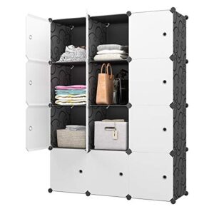 kousi large cube storage -(12 cubes) organizer shelves clothes dresser closet storage organizer cabinet shelving bookshelf toy organizer (42"x18"x56")