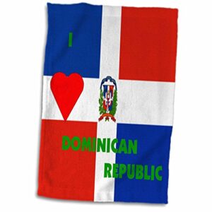 3d rose i love dominican republic twl_55209_1 towel, 15" x 22"