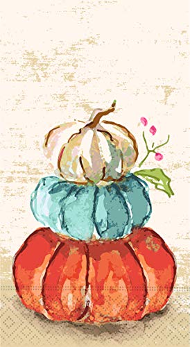 Paper Hand Towels for Bathroom Decor, Farmhouse Decor Fingertip Towels, Fall Decor Guest Towels Disposable, Decorative Paper Napkins, Pumpkin Decor Pak 30