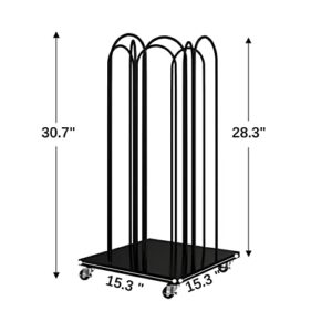 Hanger Organizer Stacker,Metal Rolling Clothes Hanger Organizer for Adult or Child Hangers，4 in 1Hanger Storage Rack with Swivel Caster Wheels，fo Home,Laundry Room,Clothing Store