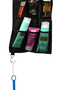 Home-X Hanging Mesh Pockets Organizer-Over the Door Hook-Shampoo Shower Organizer-Closet Caddy-6 Pockets House Organization and Storage-Black