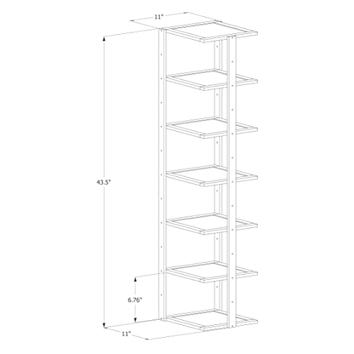 MoNiBloom Bamboo Narrow Shoe Rack Storage Space Saving Single Pairs Shoe Organizer for Small Spaces Corner Bedroom Hallway Entryway Balcony Patio (7 Shelves, Brown)