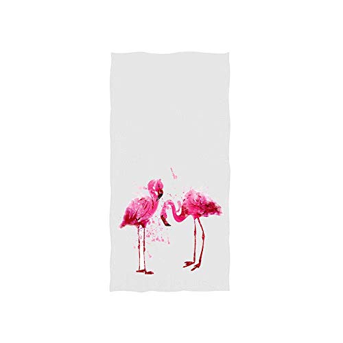 Gbrand Pink Flamingo Face Towel Microfiber Print Soft Guest Home Decoration Flamingo Hand Towels Multipurpose for Bathroom, Hotel, Gym, Swimming and Spa (13.7 X 29.5 inch)