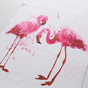 Gbrand Pink Flamingo Face Towel Microfiber Print Soft Guest Home Decoration Flamingo Hand Towels Multipurpose for Bathroom, Hotel, Gym, Swimming and Spa (13.7 X 29.5 inch)