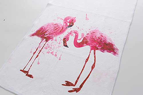 Gbrand Pink Flamingo Face Towel Microfiber Print Soft Guest Home Decoration Flamingo Hand Towels Multipurpose for Bathroom, Hotel, Gym, Swimming and Spa (13.7 X 29.5 inch)