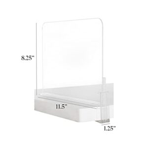 Richards Acrylic Closet Shelf Divider and Separator 4 Pack- Great for Storage and Organization in Bedroom, Bathroom, Kitchen and Office Shelves, Clear