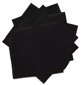 1 ply cotton flannel 12x12 inches set of 10 black