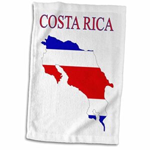 3d rose image of exotic costa rica map in flag colors hand towel, 15" x 22"