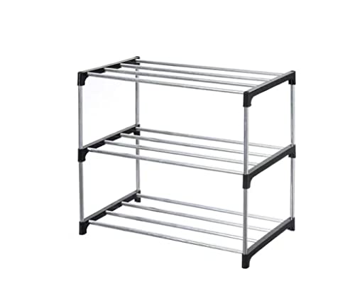 QOFI Three-layer shoe storage rack home classic black