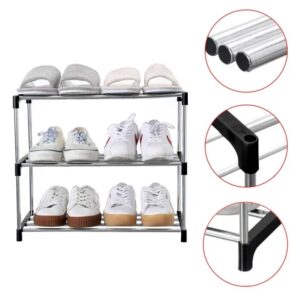 QOFI Three-layer shoe storage rack home classic black