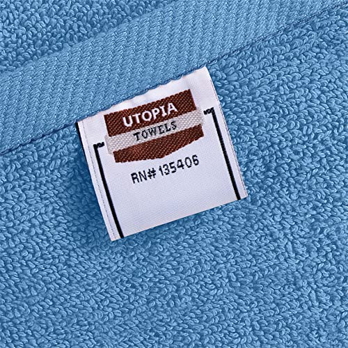 Utopia Towels Bundle Pack of 14-2 Bath Towels, 4 Washcloths, 8 Hand Towels- 600 GSM Ring spu Cotton- Ultra Soft and Highly Absorbent- Versatile- Perfect for Home, Hotel, Spa, Restaurants (Electric B
