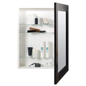 zenna home, black reversible surface/recess mount framed mirror medicine cabinet, 24.625 in. x 30.625, 24.625 x 30.625 inches