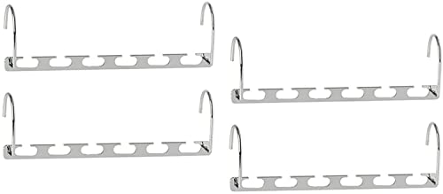 ShopHut Space Saving Metal Hangers Holder Clothing Rack Hanger Multiple Hangers Holder - Magic Space Saver Wardrobe Organiser Hangers - Pack of 4