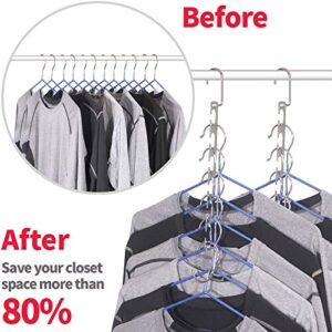 ShopHut Space Saving Metal Hangers Holder Clothing Rack Hanger Multiple Hangers Holder - Magic Space Saver Wardrobe Organiser Hangers - Pack of 4