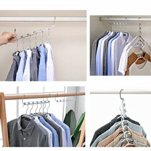 ShopHut Space Saving Metal Hangers Holder Clothing Rack Hanger Multiple Hangers Holder - Magic Space Saver Wardrobe Organiser Hangers - Pack of 4