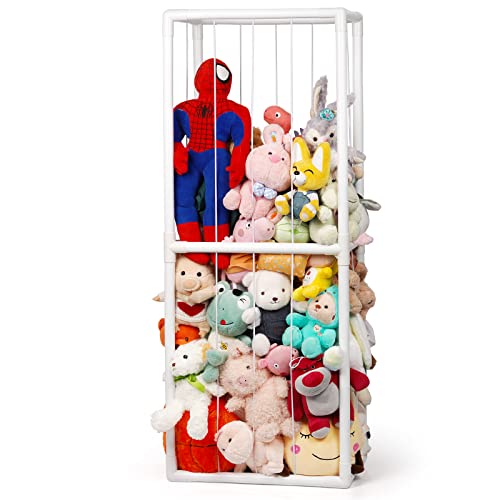 Ibnotuiy Stuffed Animal Zoo Storage Stuffed Animal Holder PVC Plush Storage Organizer Shelf with Elastic Band for Birthday Gift for Nursery Play Room Bedroom