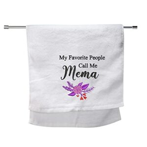 pxtidy mema gifts mema towel my favorite people call me mema embroidered wash towel for mema birthday gifts grandma mema gifts from grandchildren