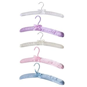 cabilock hanger felt hangers 10pcs foam padded hangers satin padded hangers no bump anti- dress hangers fancy thick padded clothes hangers for bridesmaid wedding gown closet random color felt hangers