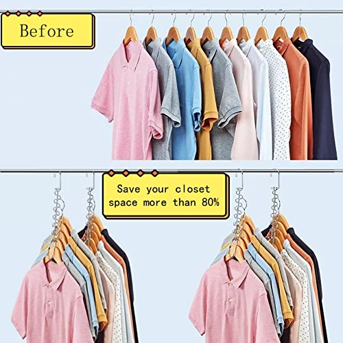 YITONGDA 12 Pack Space Saving Magic Hangers, Metal Clothes Hangers Closet Hangers Organizer