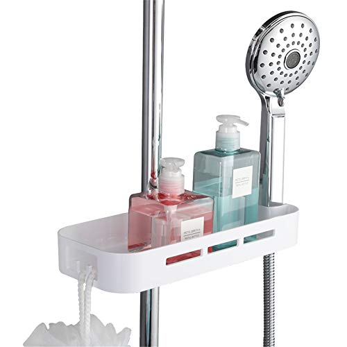 G-Tree ABS Shower Shelf Bathroom Shower Caddy Rack Organizer for Soap Shampoo Conditioner with Two Hidden Hooks Detachable Shower Storage NO Drilling Wall Mounted Suitable for 22 mm, 24 mm, 25 mm